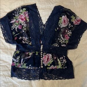 Forever 21 pink Floral Lace Blouse